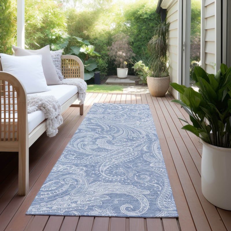 Machine Washable Indoor/ Outdoor Chantille Traditional Paisley Rug