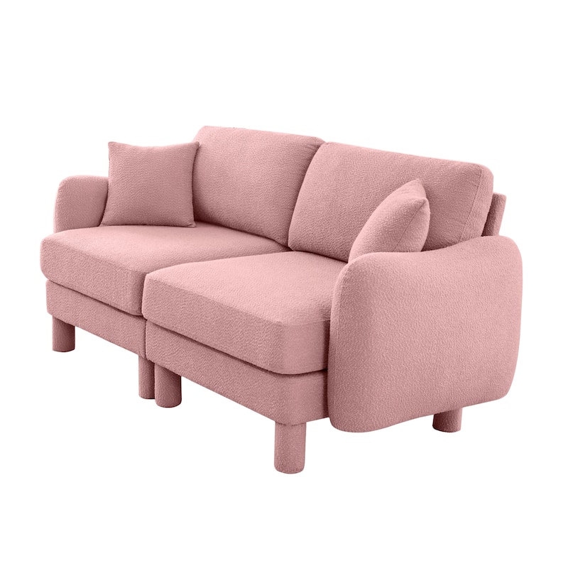Loveseat Sofa, 78" 2-Seater Upholstered Couch Modern Sectional Couches with Shell-shaped Armrests for Living Room