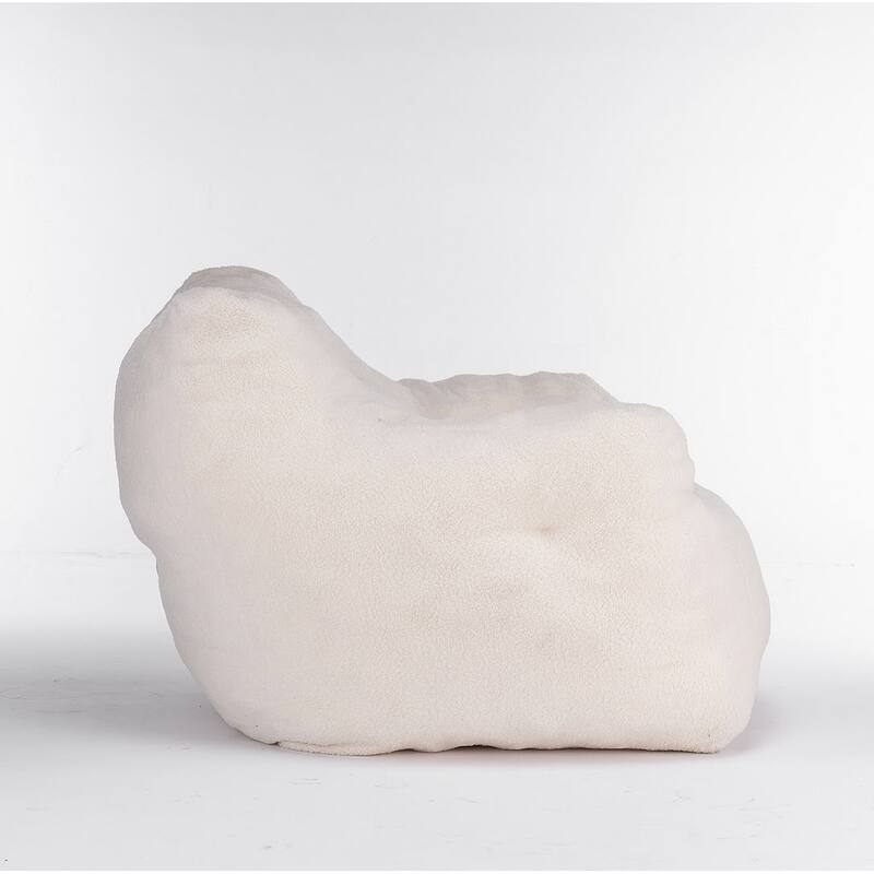 Soft Teddy Cloth Bean Bag Chair Tufted Foam Filling