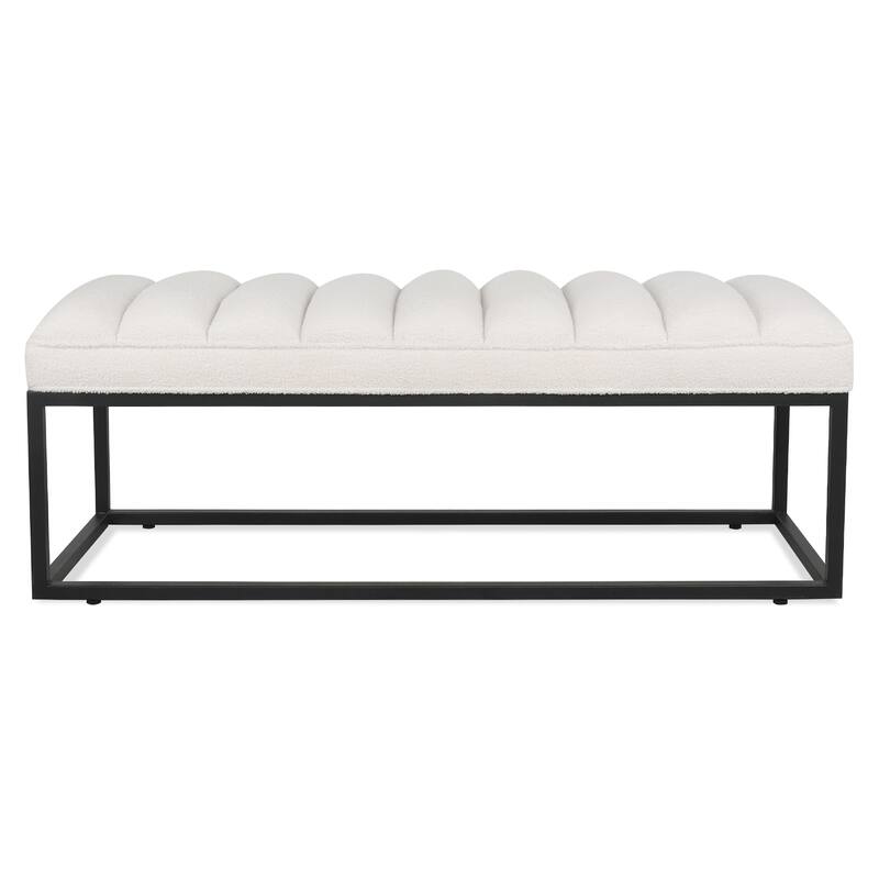 Tala Modern Upholstered Bench with Metal Base by GDFStudio