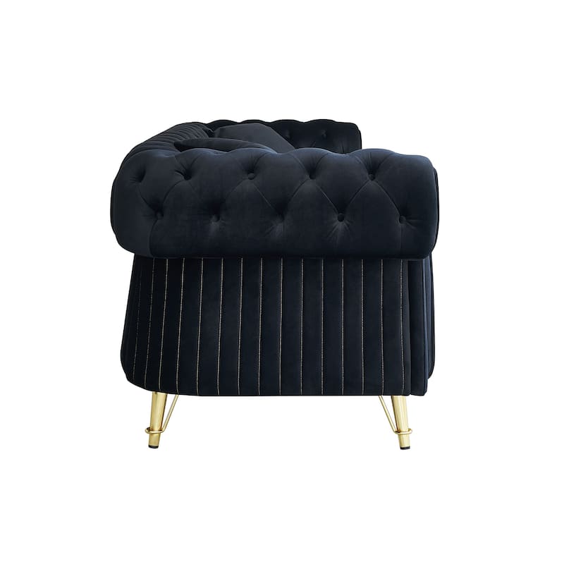 89" Velvet 3-Seater Sofa Sofa with Two Seat Cushions and Two Toss Pillows