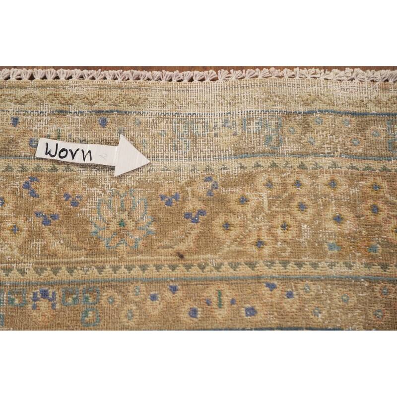 Hand Knotted Oriental 100% Wool Carpet Traditional Floral Oranges & Rust Mashad Area Rug - 9' 5'' X 6' 3''