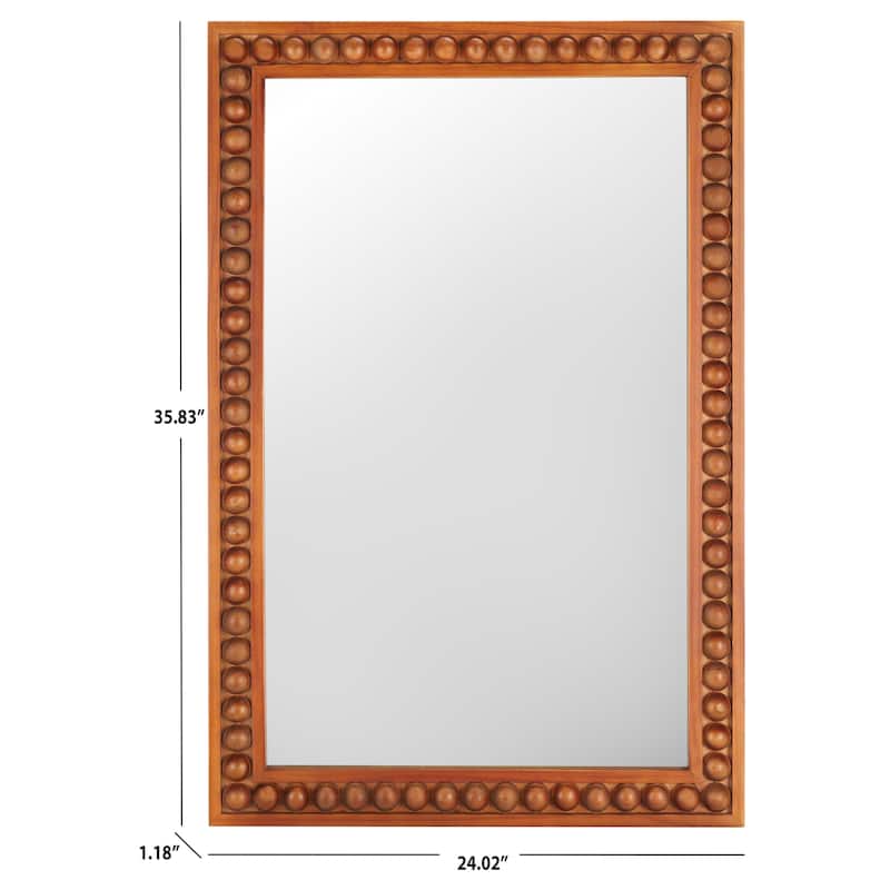 SAFAVIEH Home Olena 24 x 36-inch Vertical Rectangle Light Brown Mirror - Red/Brown - 24"W x 1.2"D x 35.8"H