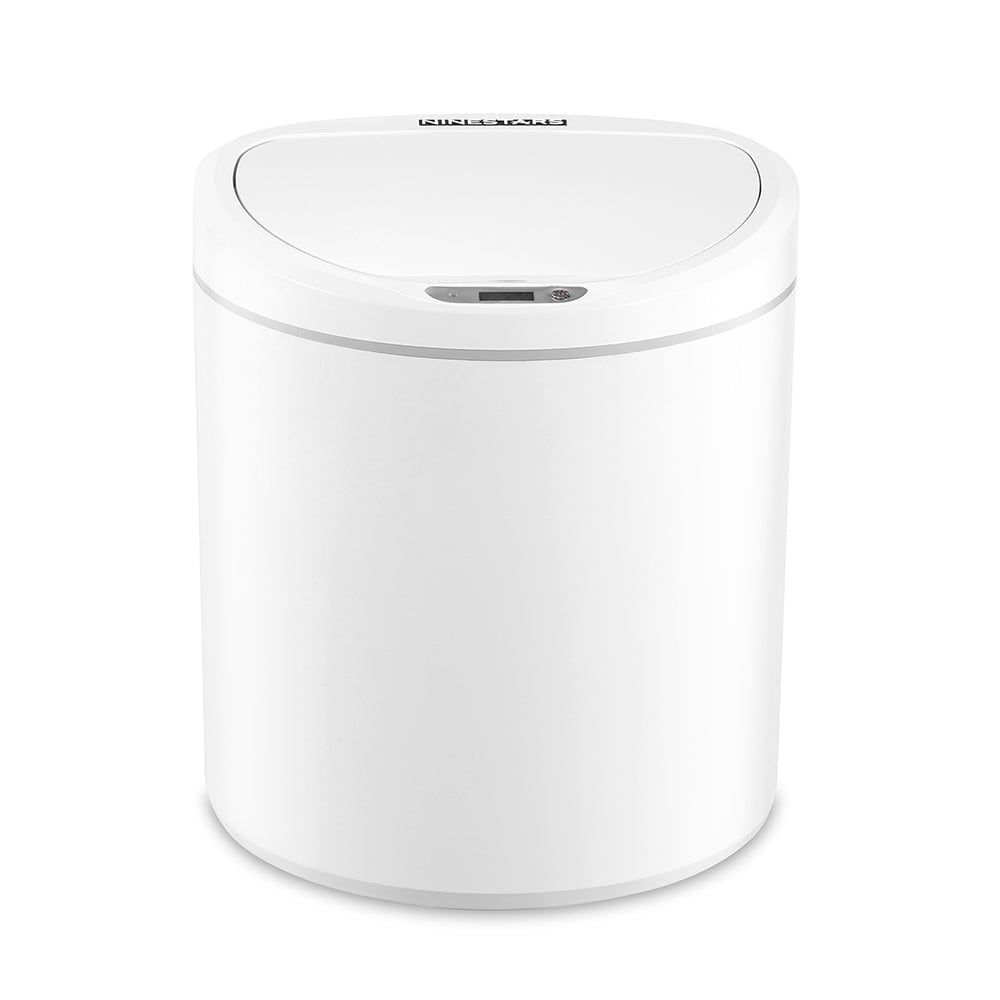 Semi-Round White 2.1 Gallon Motion Sensor Trash Can 2.1 Gallon