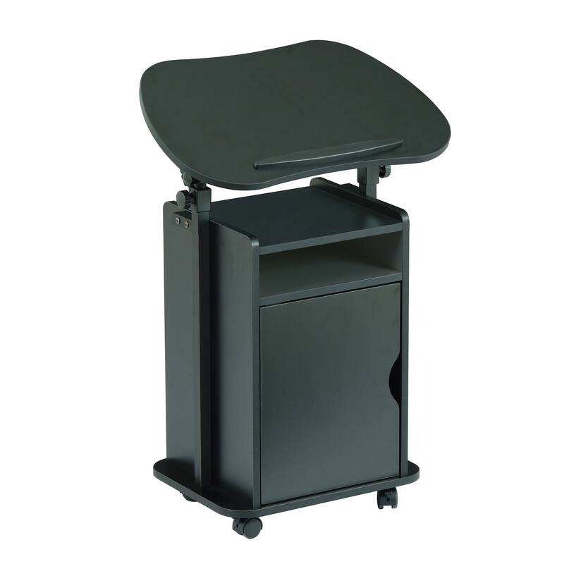 Rolling Laptop Cart Sit-to-Stand with Adjustable Height & Storage