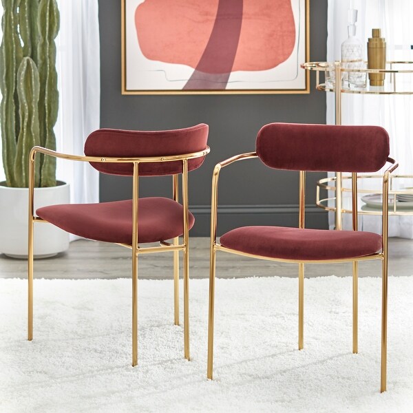 Simple living retro velvet dining arm chair deals