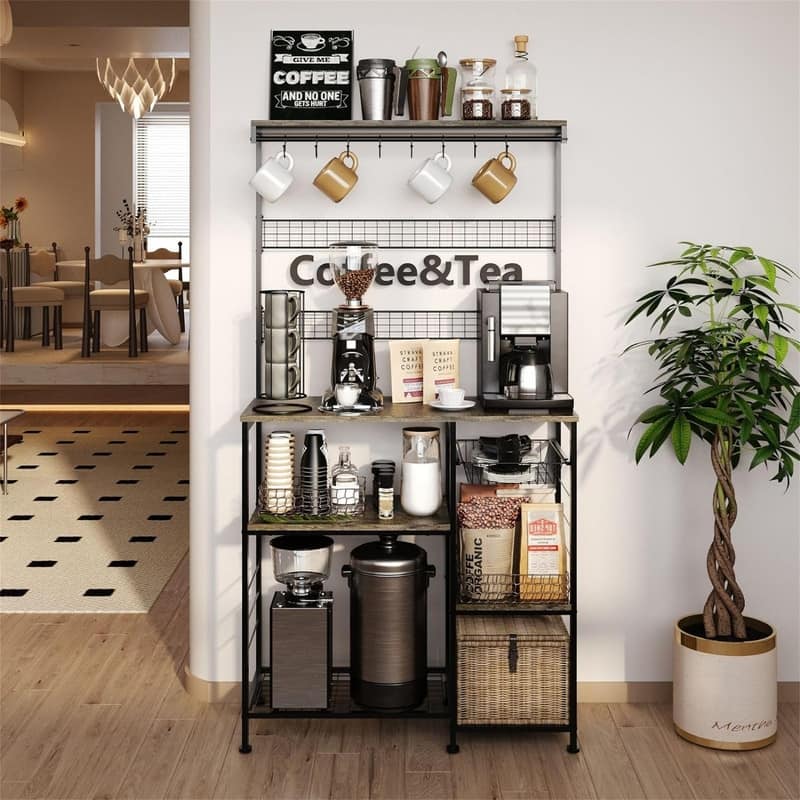 Kitchen Bakers Rack - 6.7"D x 35.8"W x 68.5"H