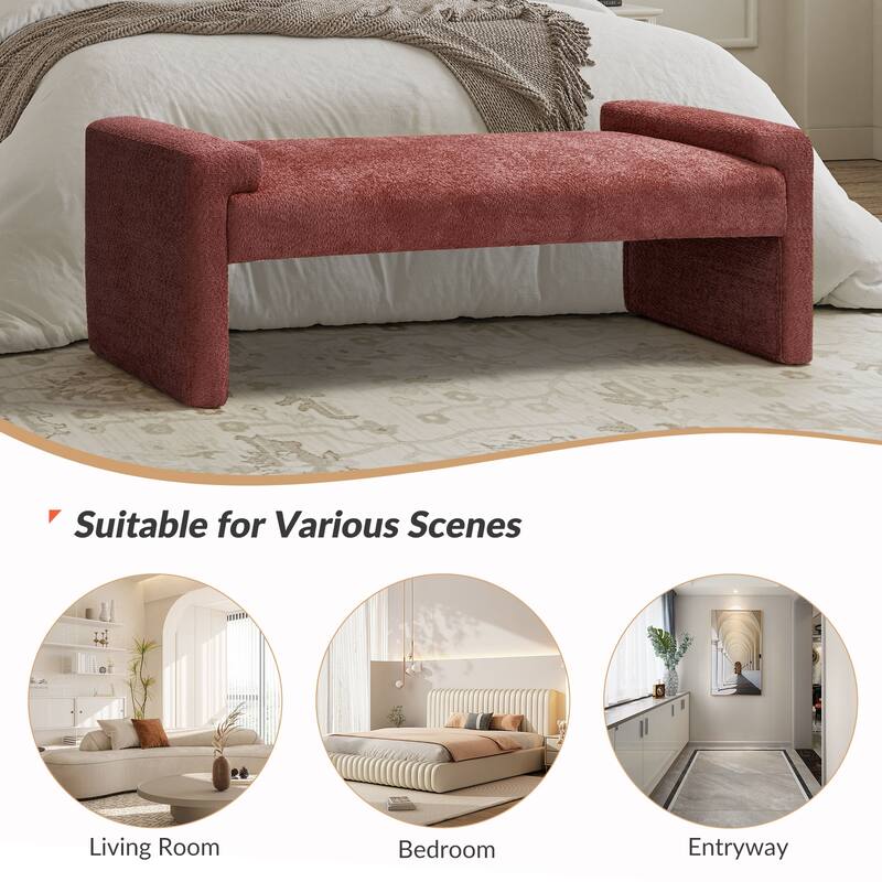 HULALA HOME Roland Modern 58.5''W Upholstered Bedroom Bench