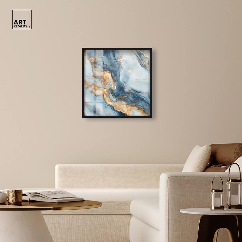 Golden Cloud Marble Shadowbox by Art Remedy