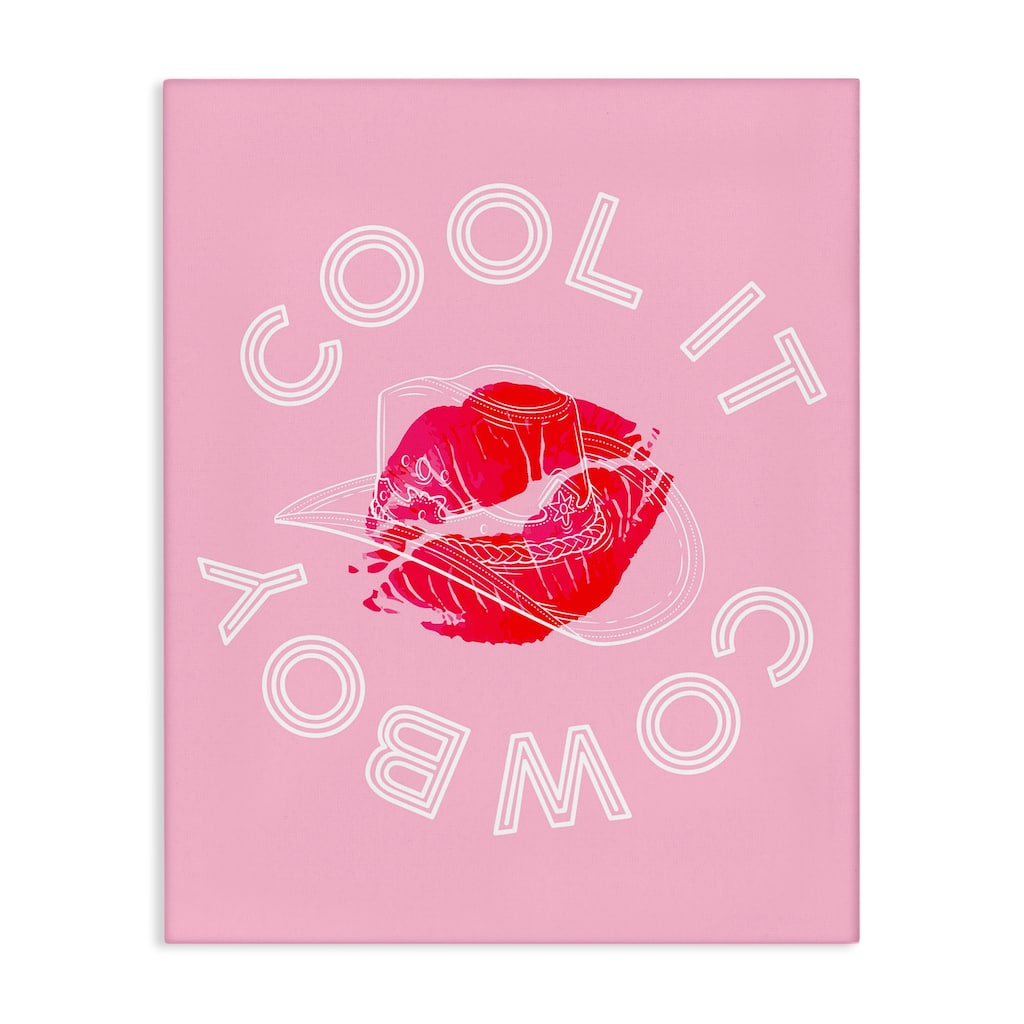 Stupell Cool It Cowboy with Kiss Canvas Wall Art Design By Lil' Rue