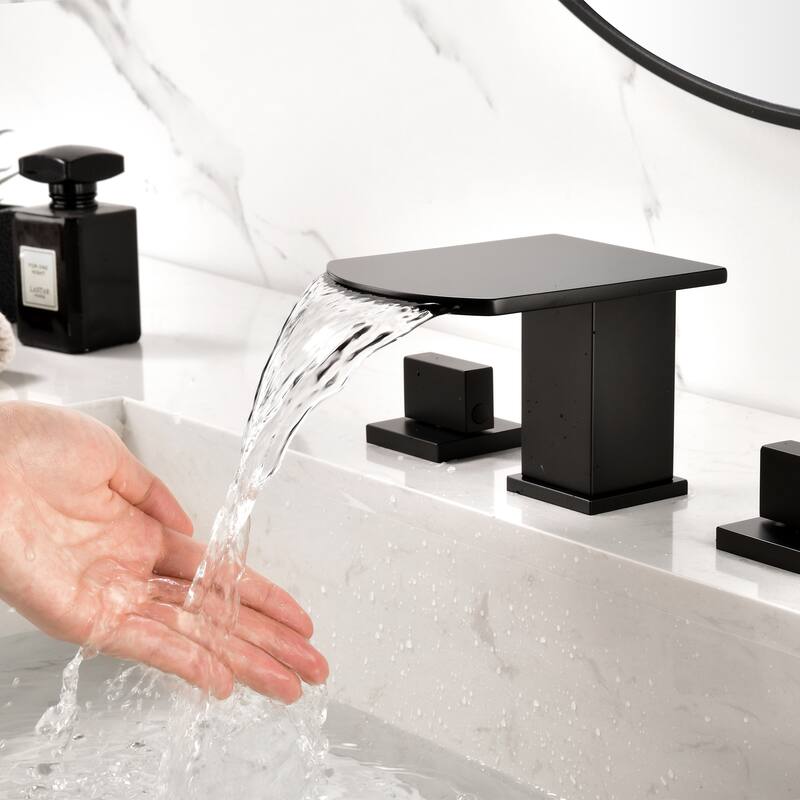 Widespread Double-Handle Waterfall Bathroom Faucet