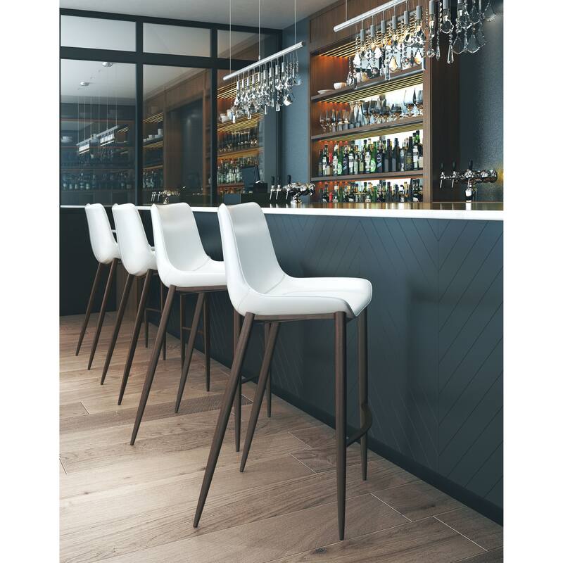 Magnus Barstool White & Walnut