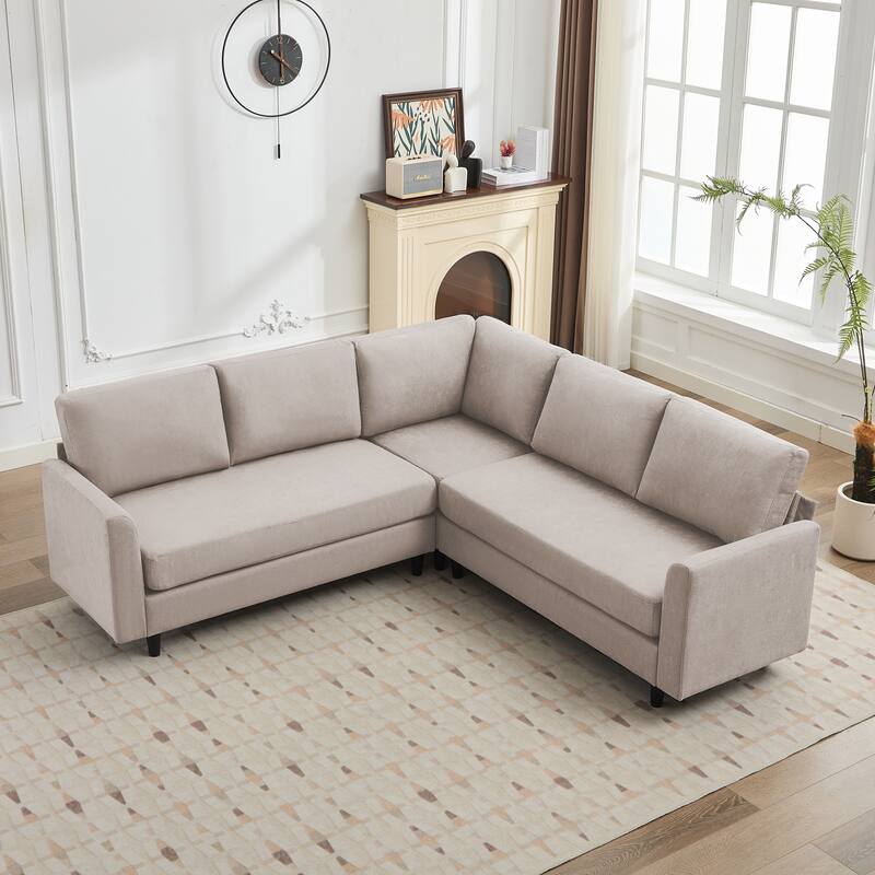 Snow Velvet Sectional Sofa - 4 Seats with 1 Corner Sofa - Dark Teal
