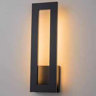CraftHome Modern Outdoor Integrated LED Wall Light Matte Black Linear Sconce with Frosted Acrylic Shade for Porch Patio Garage