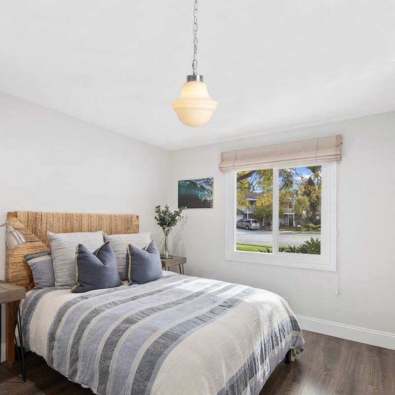 1- Light 8.26'' Wide Dimmable White Milk Glass Pendant