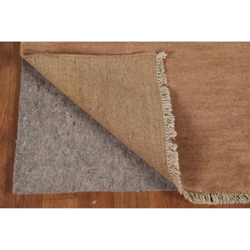 Brown Gabbeh Modern Runner Rug Handmade Wool Carpet - 2'7"x 9'11"