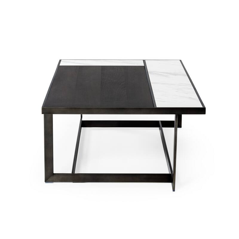 Modrest Fargo Modern Ceramic & Grey Walnut Coffee Table