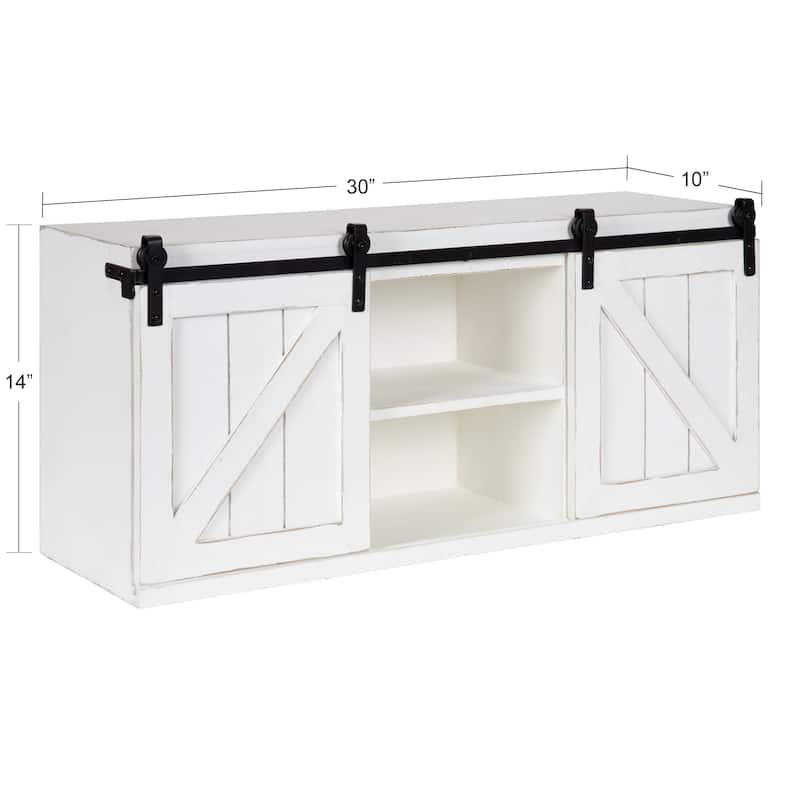Kate and Laurel Cates Decorative Wall Cabinet - 30x10x14