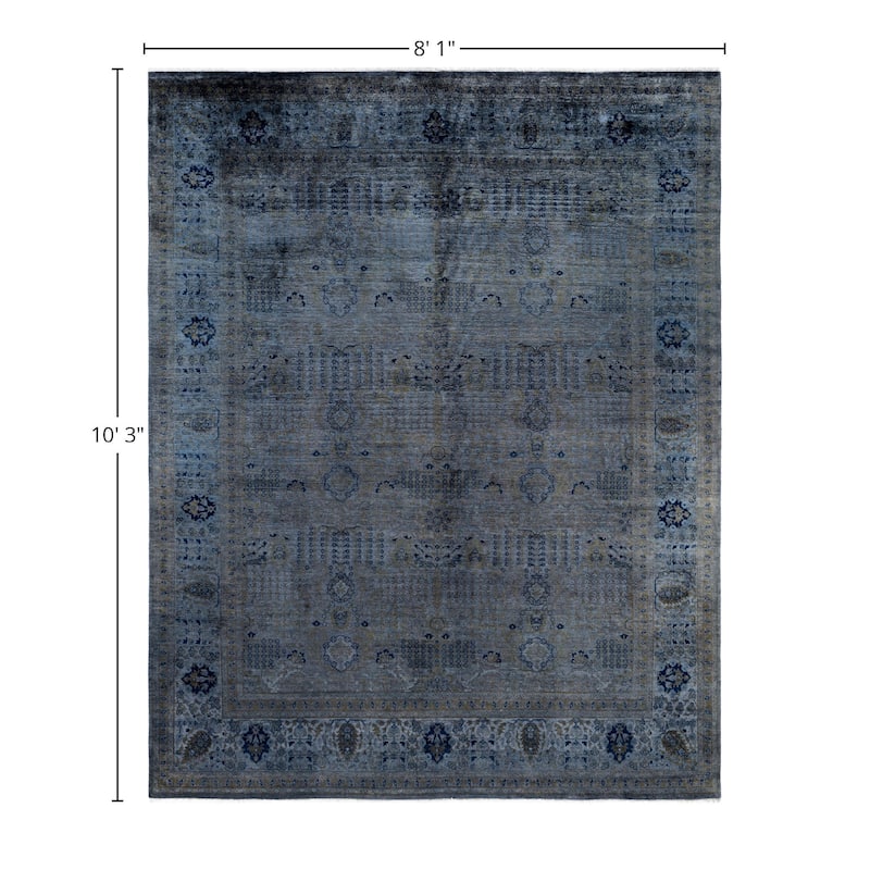 Overdyed One-of-a-Kind Hand-Knotted Area Rug - Gray - 8' 1" x 10' 3"