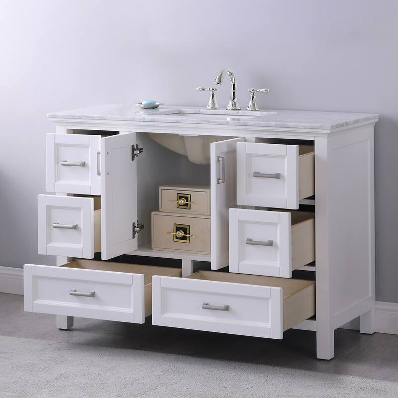 Altair Isla Single Bathroom Vanity Set and Aosta White Countertop without Mirror