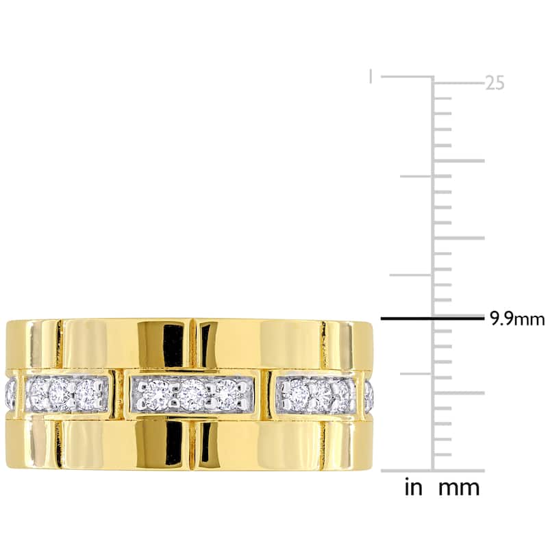 Miadora 4/5ct TDW Diamond Dome Lattice Ring in 14k Yellow Gold