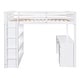 preview thumbnail 5 of 9, Full Size Wood Loft Bed with Ladder, Shelves, and Desk, White