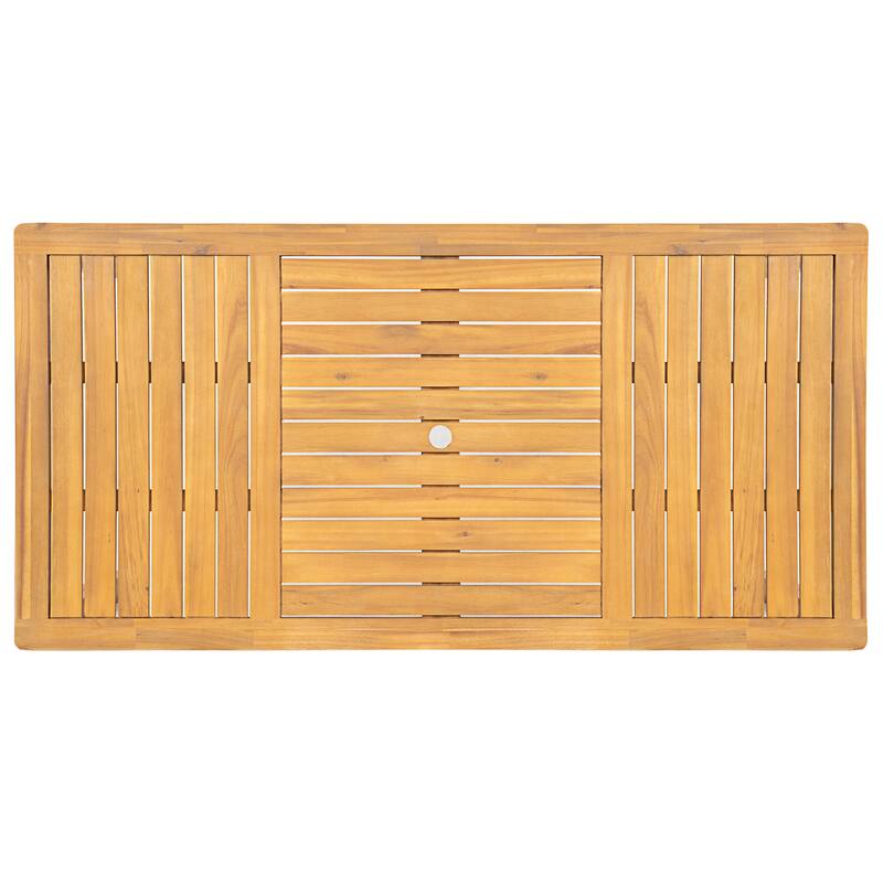 Christopher Knight Home Isolde Acacia Rectangular Dining Table with Umbrella Hole