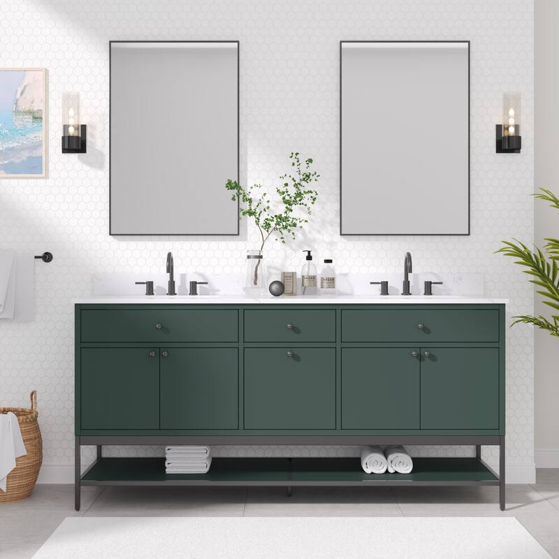 Avanity PAISLEY-VS72 Paisley 72" Free Standing Double Basin Vanity Set - Everglade Green - Colored