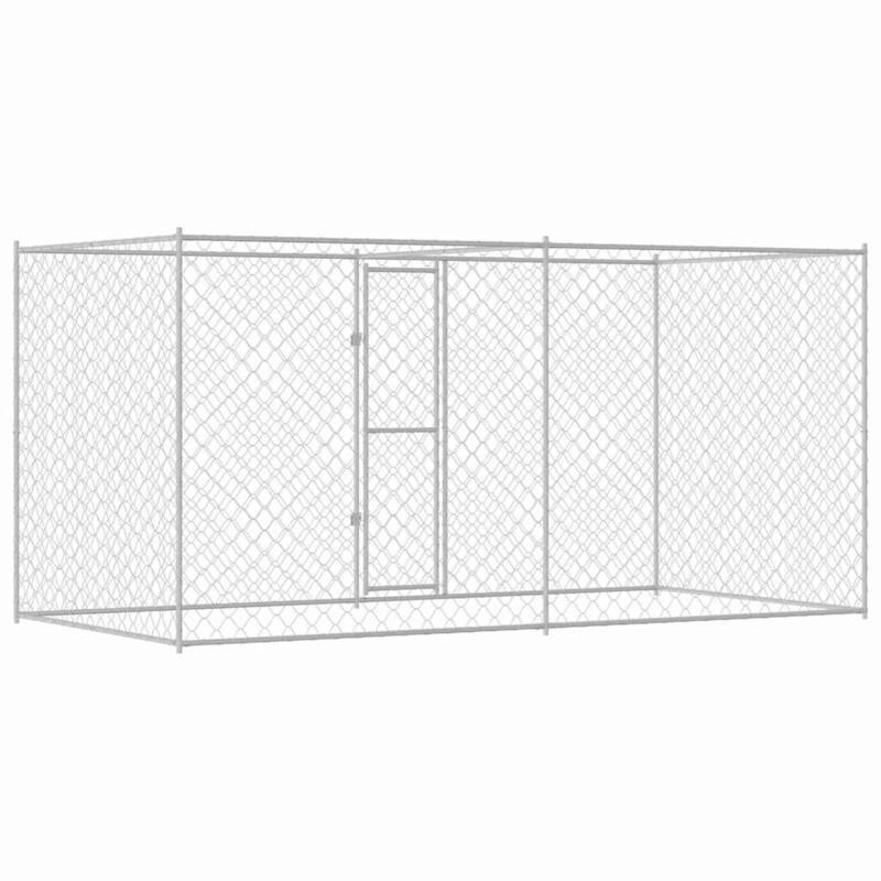 Dog Cage Silver 400/600/800 x 200 x 256 cm Galvanised Steel
