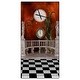 preview thumbnail 4 of 9, Designart 'Balcony with Clock and Tree Angels' Oversized Bohemian Wall CLock