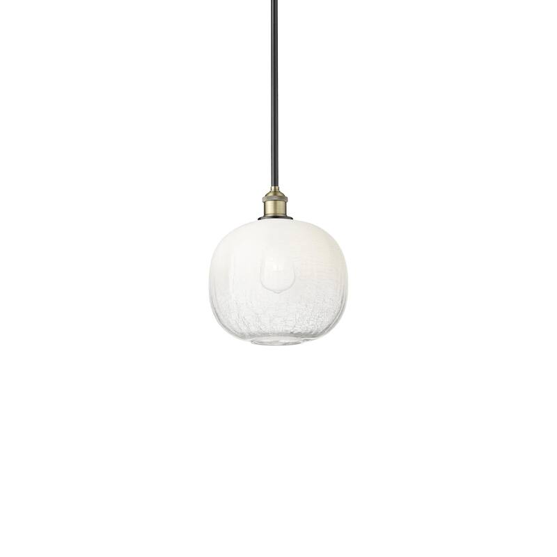Innovations Lighting 616-1S-12-11 Brookhaven Sphere Pendant Brookhaven - Black Antique Brass / Opal