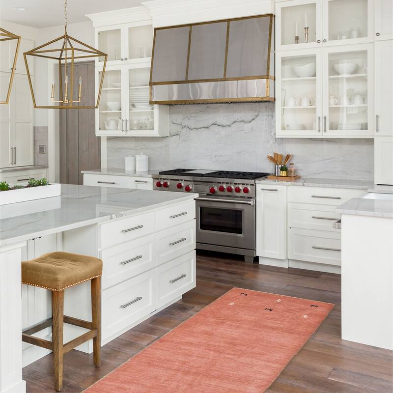 Kashkuli Gabbeh Salmon Rug 2'0" x 6'5" - 2'0 x 6'5