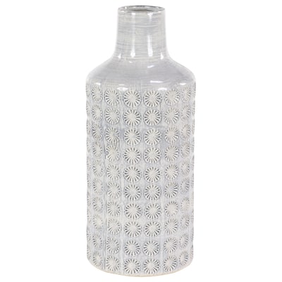 CosmoLiving by Cosmopolitan White Porcelain Ceramic Floral Decorative Vase