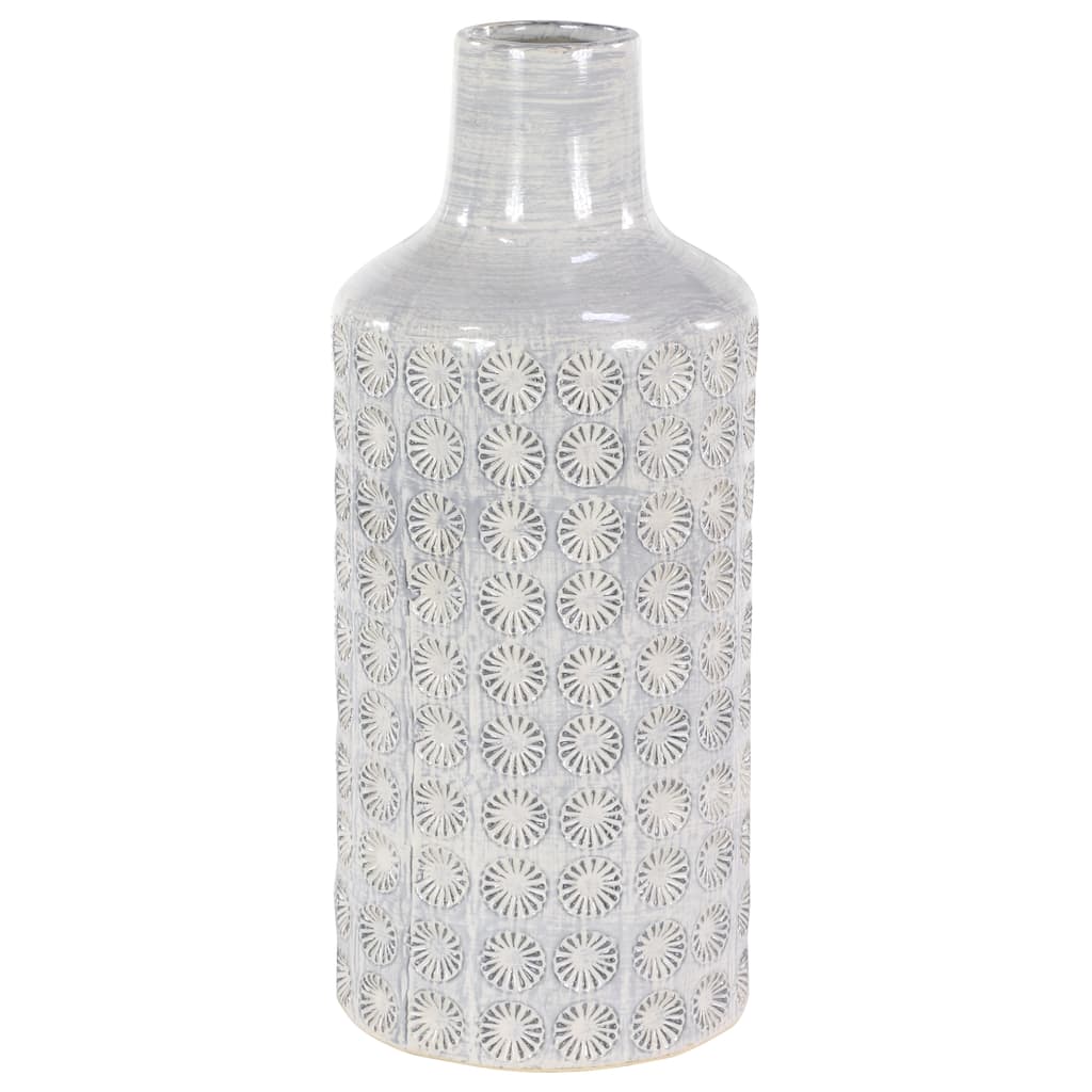 CosmoLiving by Cosmopolitan White Porcelain Ceramic Floral Decorative Vase