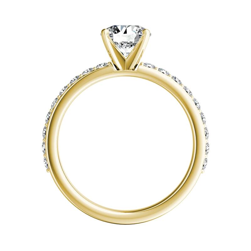 Auriya 14k Gold 2 1/2ctw Round Moissanite and Diamond Engagement Ring 1/3ct TDW