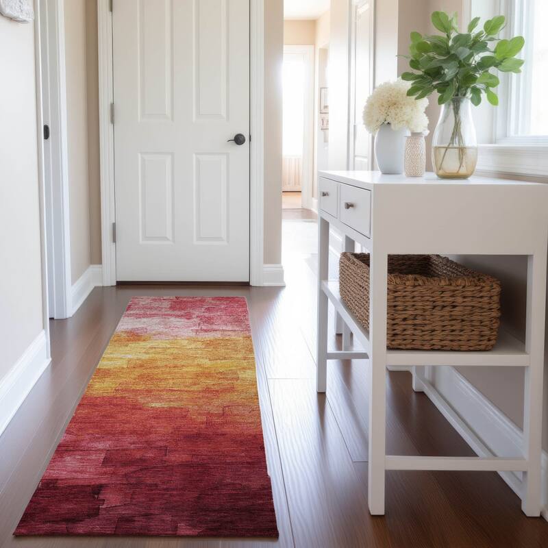 Premium Washable Super Soft Ombre Brushstrokes Mayfield Rug - Blush - 2'3" x 7'6"