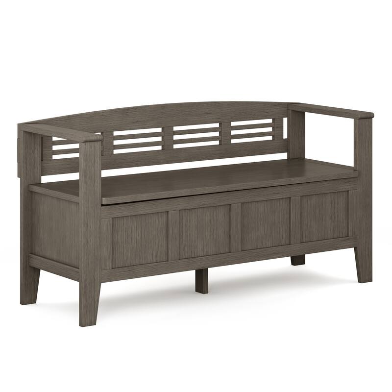 WYNDENHALL Chandler SOLID WOOD 48 inch Wide Contemporary Entryway Storage Bench - 48'' x 17'' x 25.2