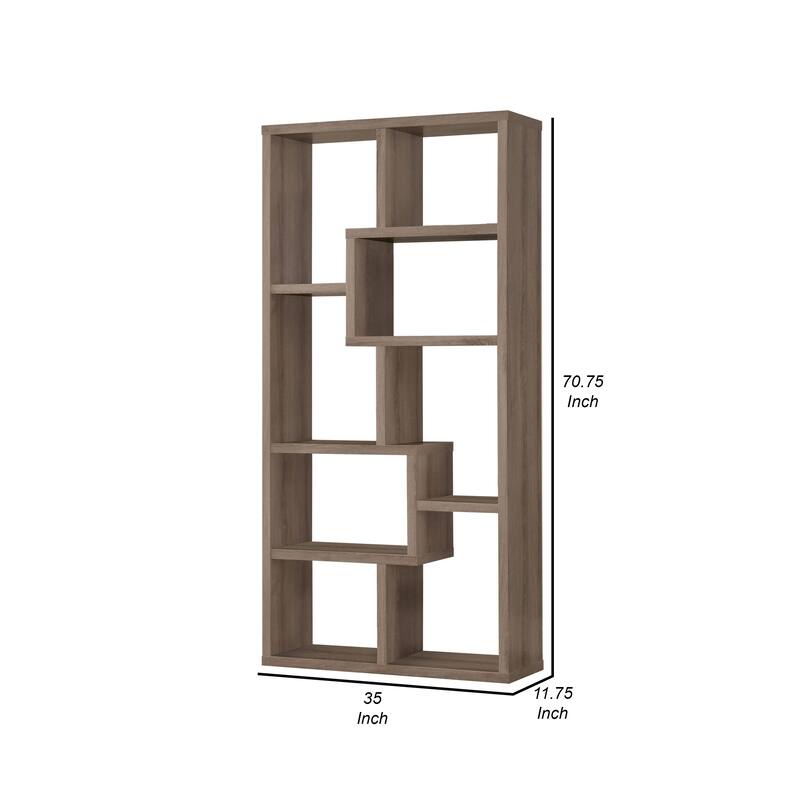 Multiple Cubed Rectangular Bookcase, Gray