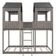 preview thumbnail 8 of 26, Full Over Full Wood Bunk Bed with Roof, Window, Guardrail & Ladder, Playhouse-Inspired, Safe & Durable Design, Antique Grey