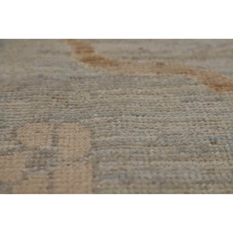 Oushak Turkish Area Rug Handmade Vegetable Dye Grey Wool Carpet - 5'11"x 9'1"