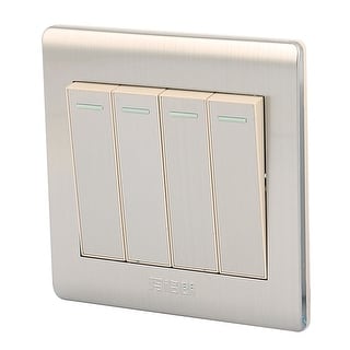 AC 250V 10A 4 Gang 2 Way On/Off Stainless Steel Modern Design Wall ...