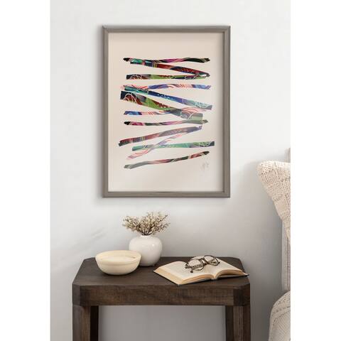 Kate and Laurel Blake Sticks 5 Framed Printed Glass by Jessi Raulet