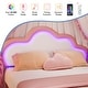 preview thumbnail 5 of 4, Moasis Full Bed Frame, LED Platform Bed with PU Faux Leather Adjustable Cloud Headboard
