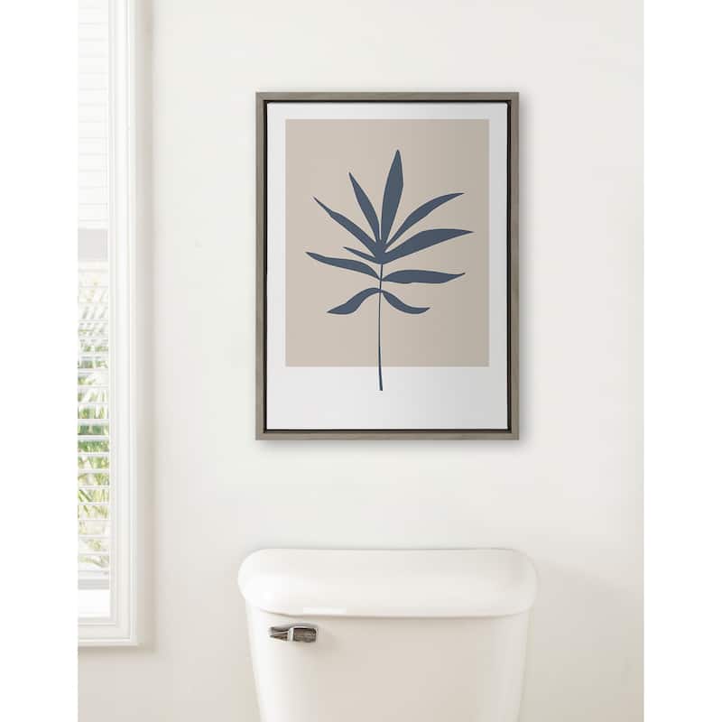 Kate and Laurel Blue Botanical Framed Canvas by Creative Bunch Studio