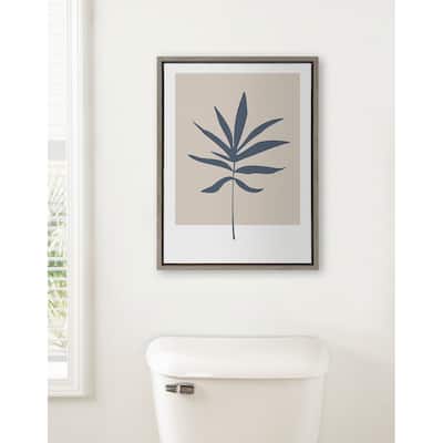 Kate and Laurel Blue Botanical Framed Canvas by Creative Bunch Studio