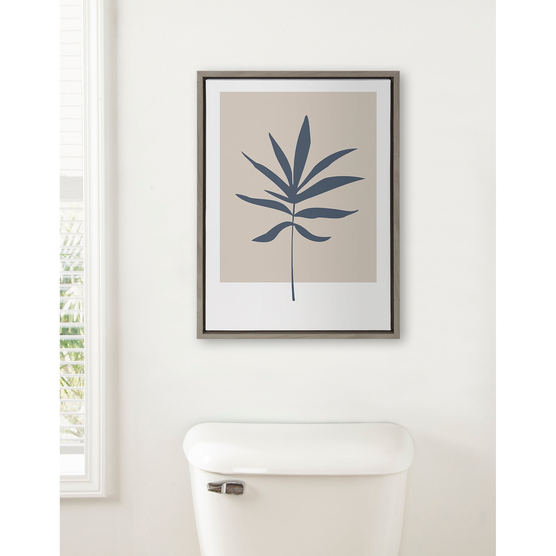 Kate and Laurel Blue Botanical Framed Canvas by Creative Bunch Studio