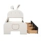 preview thumbnail 4 of 20, Velvet Rabbit-Shaped Twin Size Platform Bed with Drawers and Bed-End Storage Pocket
