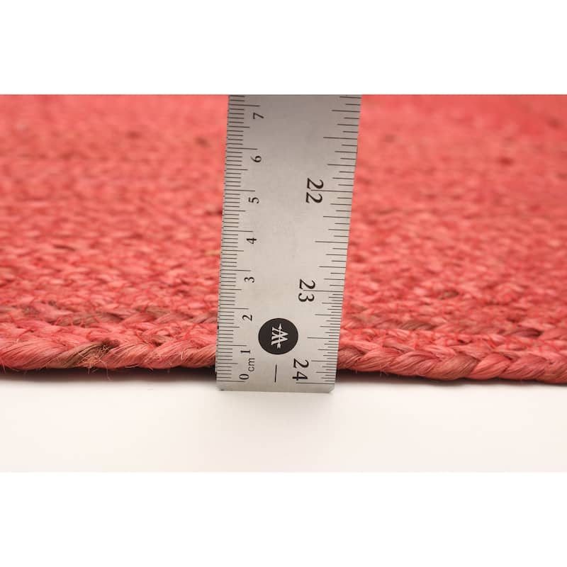 ECARPETGALLERY Braid weave Sienna Red Jute Rug - 5'1 x 7'10