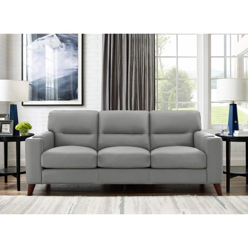 Hydeline Elm Top Grain Leather Sofa With Feather, Memory Foam and Springs