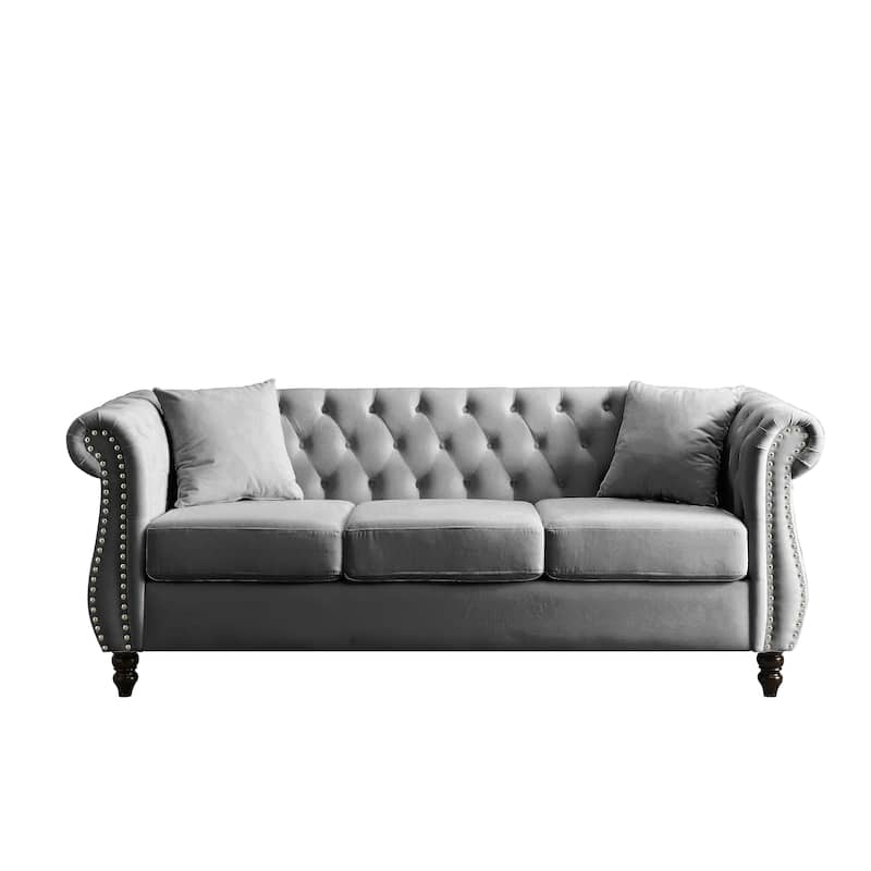 3-seater + 3-seater Combination sofa.Beige Velvet(W834S00063)